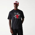 Chicago Bulls NBA Palm Tree Black Oversized T-Shirt-kentox