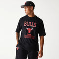 Chicago Bulls NBA Team Graphic Black Oversized T-Shirt-kentox