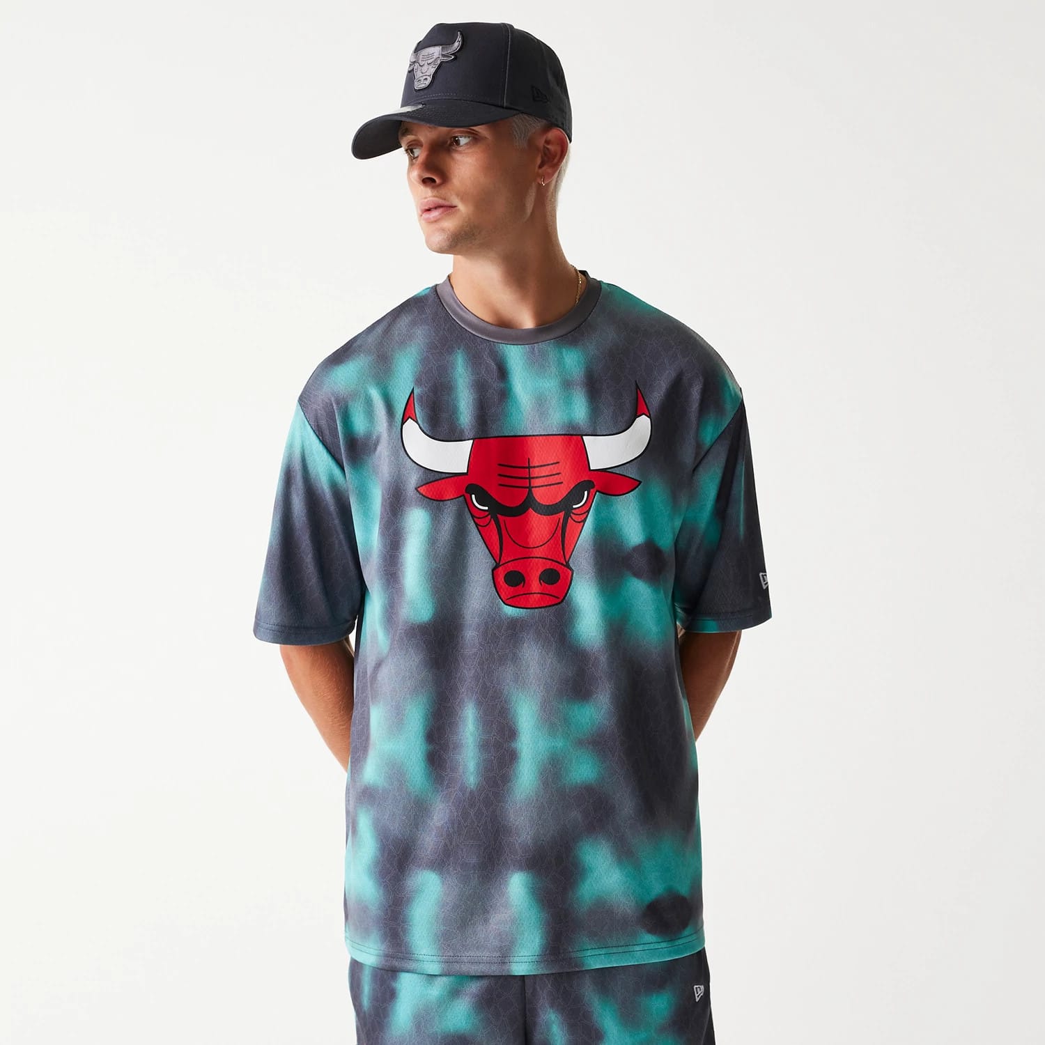 Chicago Bulls NBA All Over Print Green Oversized T-Shirt-kentox