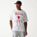 Chicago Bulls NBA Team Graphic White Oversized T-Shirt-kentox