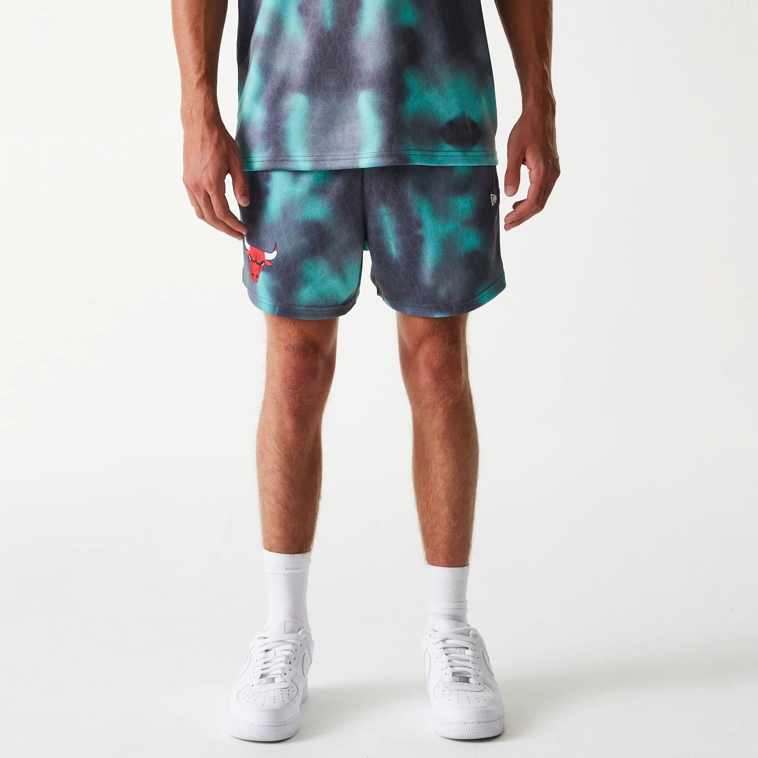Chicago Bulls NBA All Over Print Green Shorts-kentox
