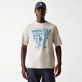 LA Dodgers MLB Floral Graphic Cream Oversized T-Shirt-kentox