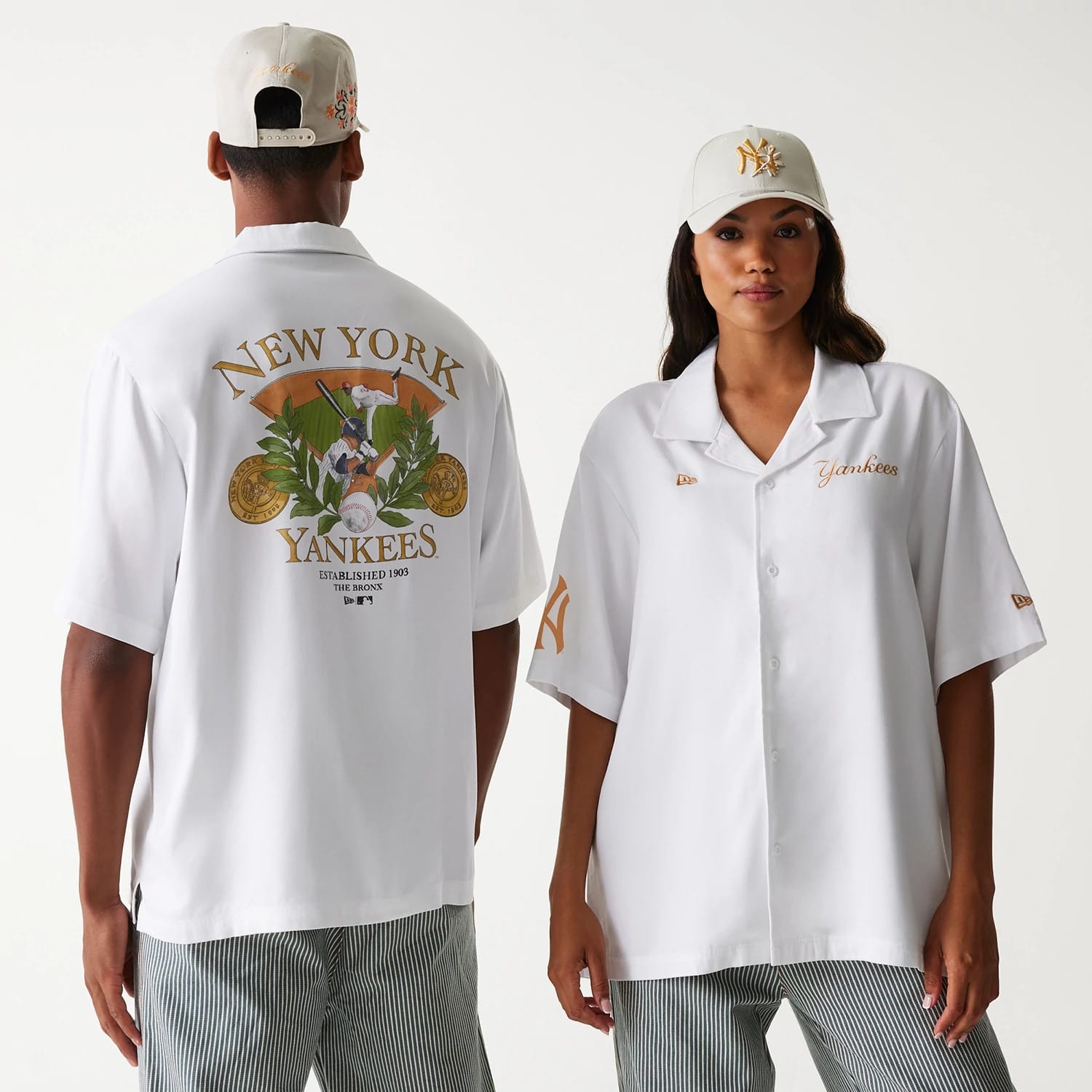 New York Yankees MLB Graphic White Revere Short Sleeve Shirt-kentox