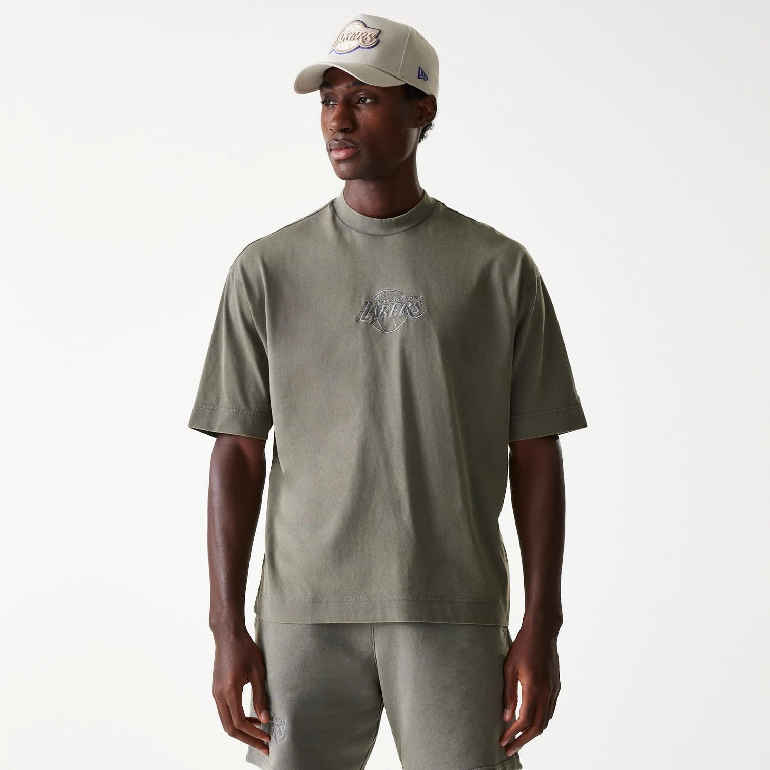 LA Lakers NBA Washed Grey Box T-Shirt-kentox