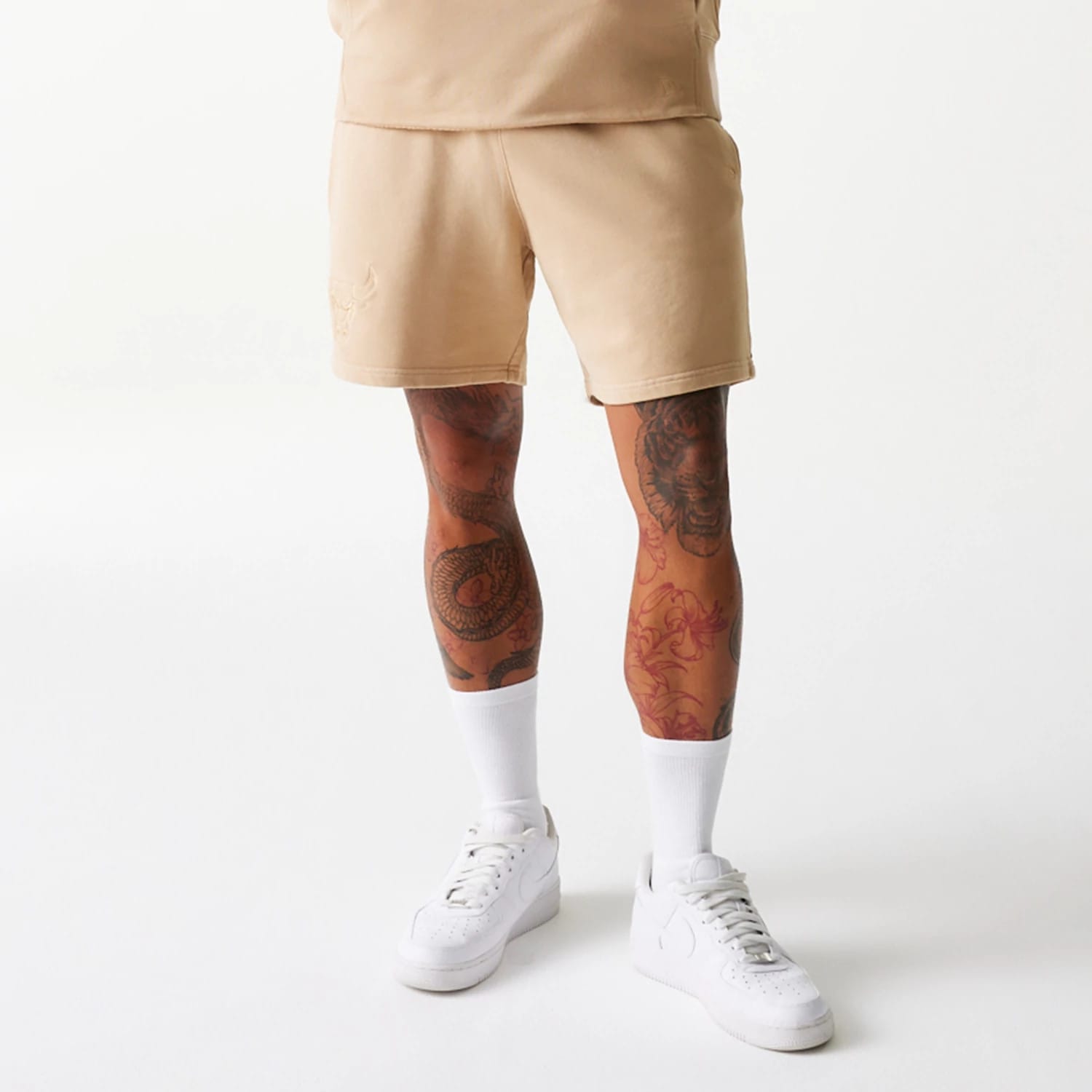 Chicago Bulls NBA Washed Beige Shorts-kentox