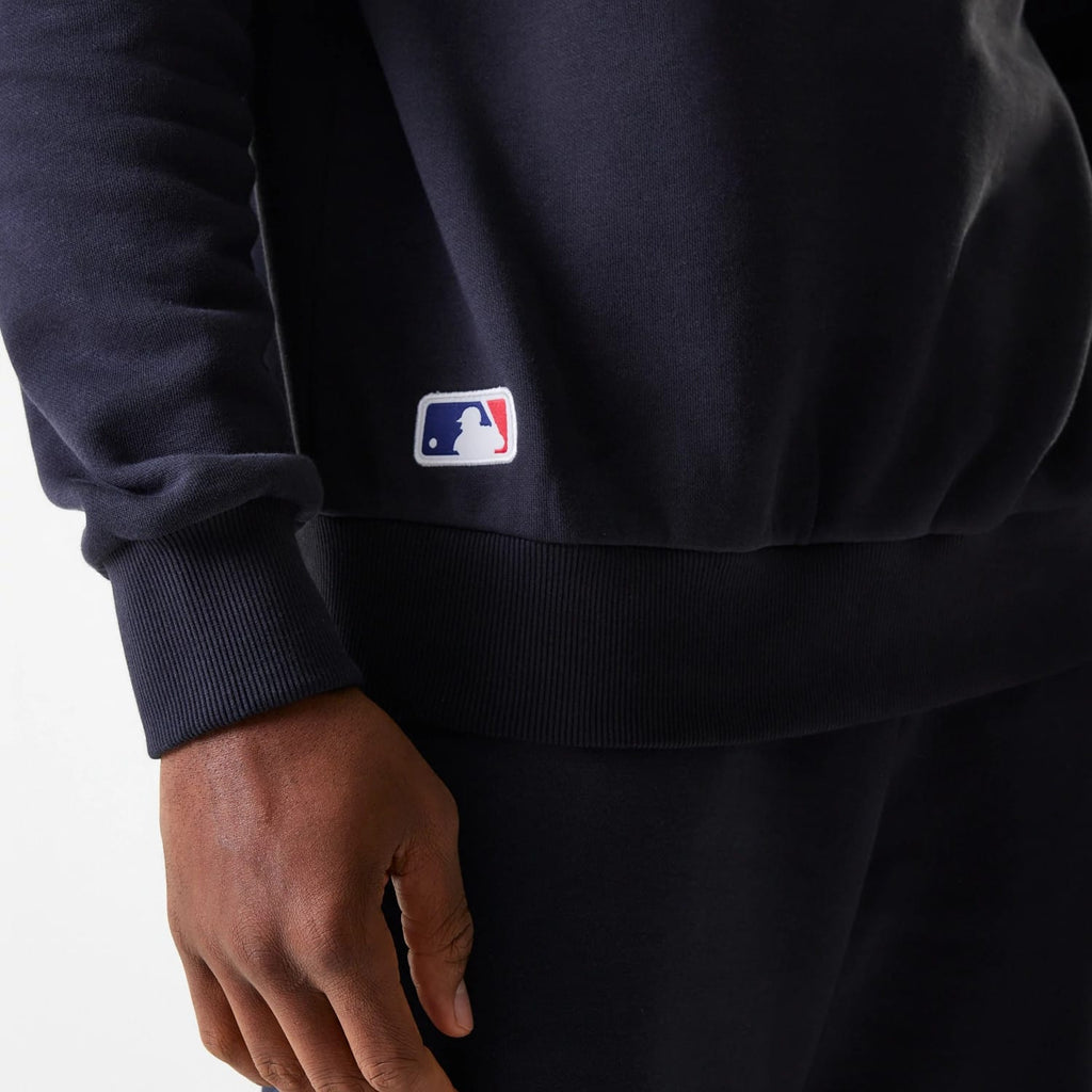 New York Yankees MLB League Essential Midi Navy Oversized Crew Neck Sweater-kentox