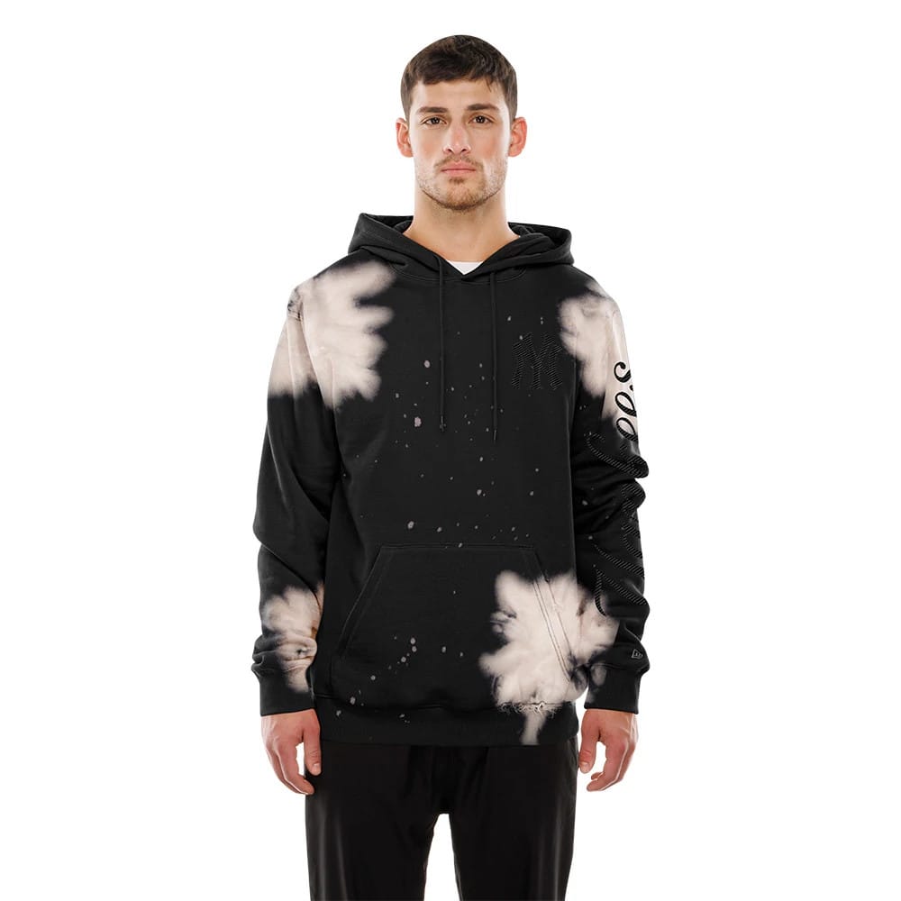 New York Yankees MLB Bleach Out Black Pullover Hoodie-kentox