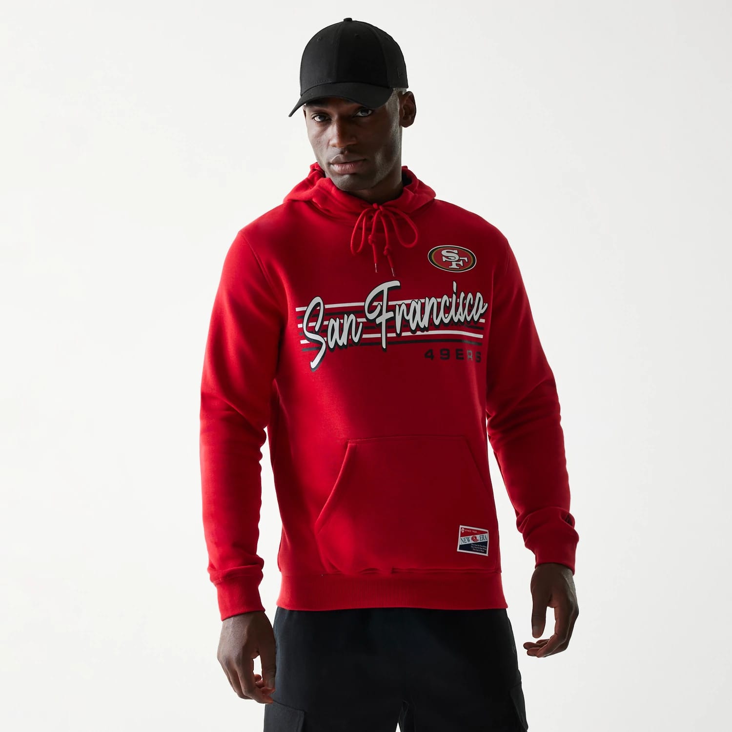 San Francisco 49ers NFL Throwback Red Pullover Hoodie-kentox