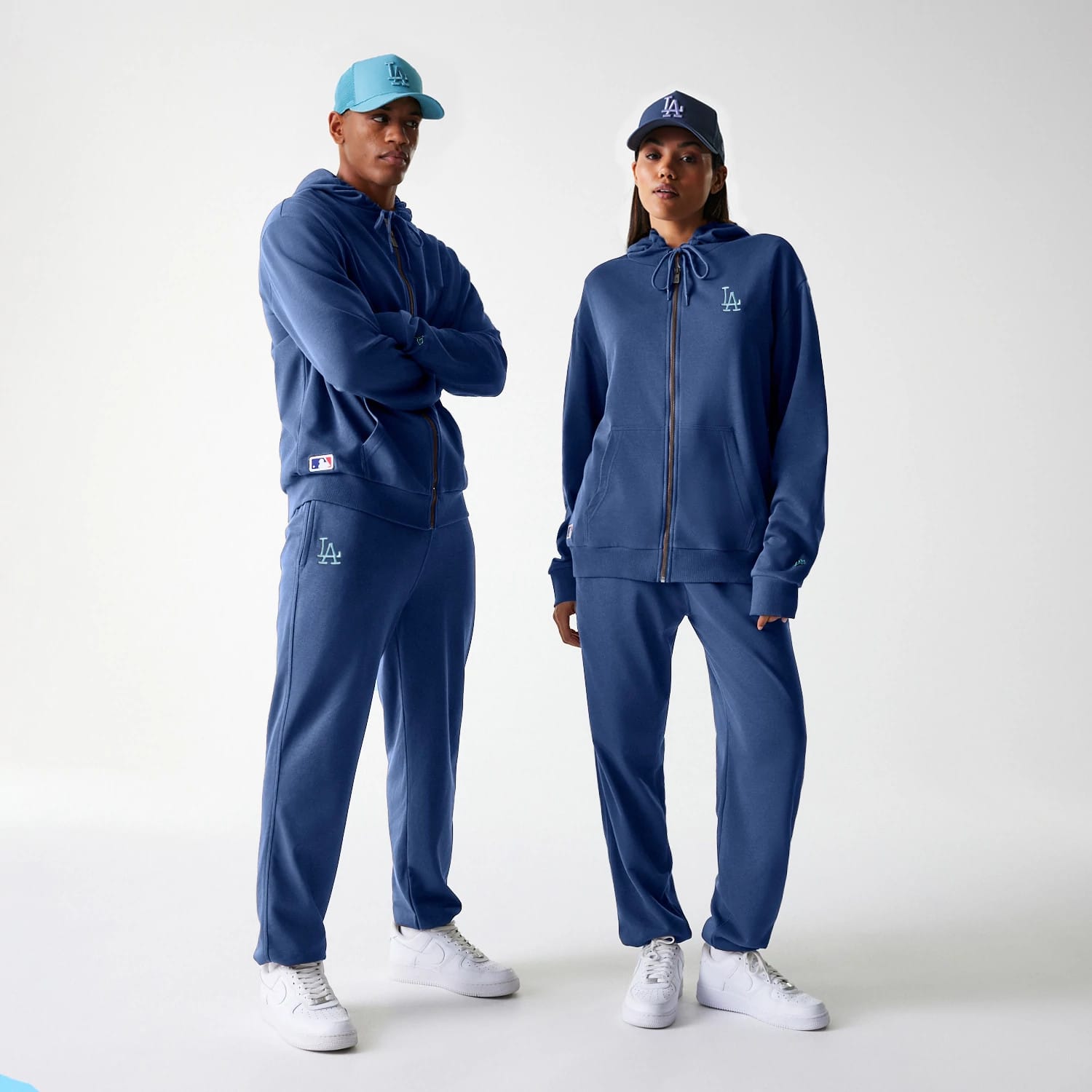 LA Dodgers MLB Midi League Essential Dark Blue Oversized Full Zip Hoodie-kentox