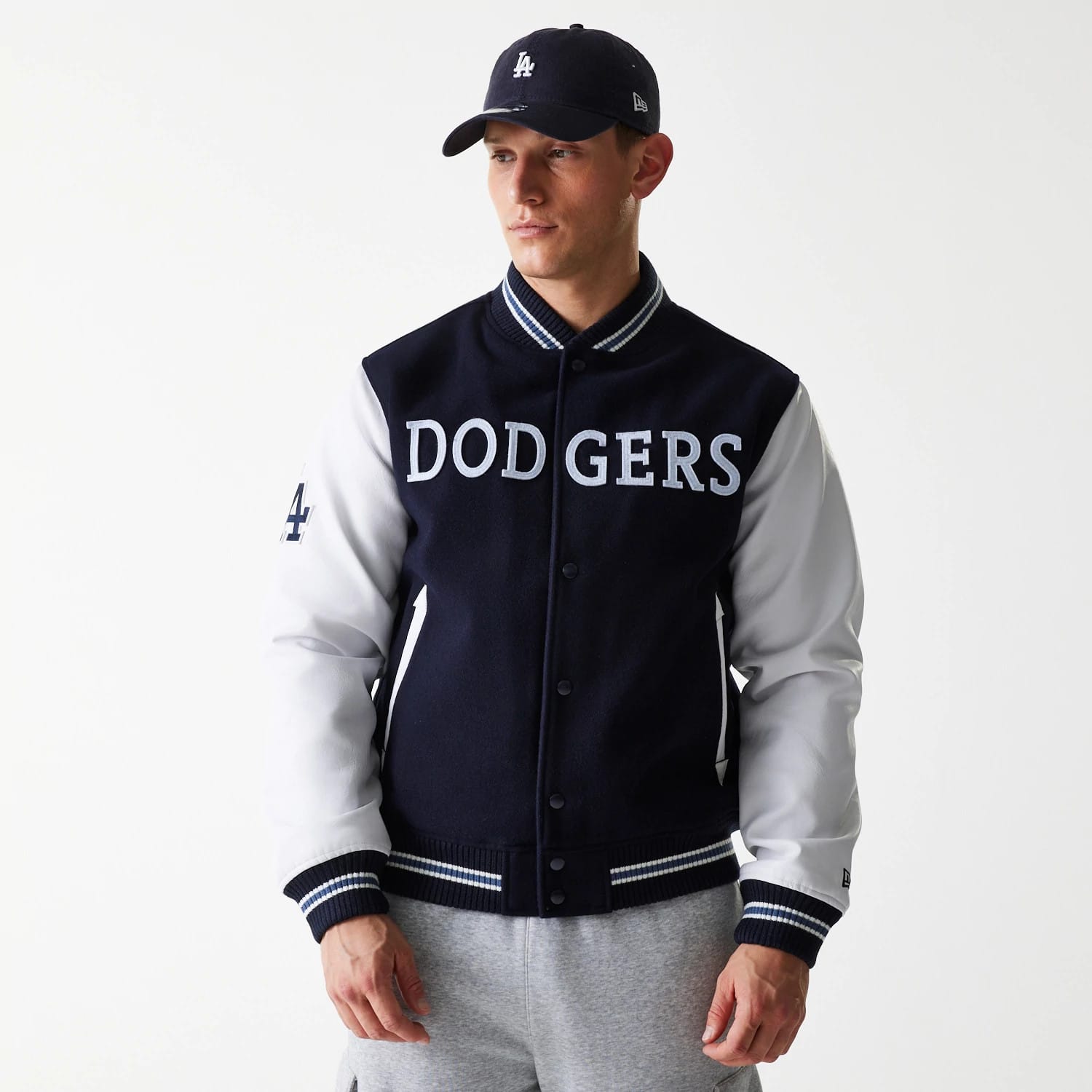 LA Dodgers MLB Wordmark Navy Varsity Jacket-kentox