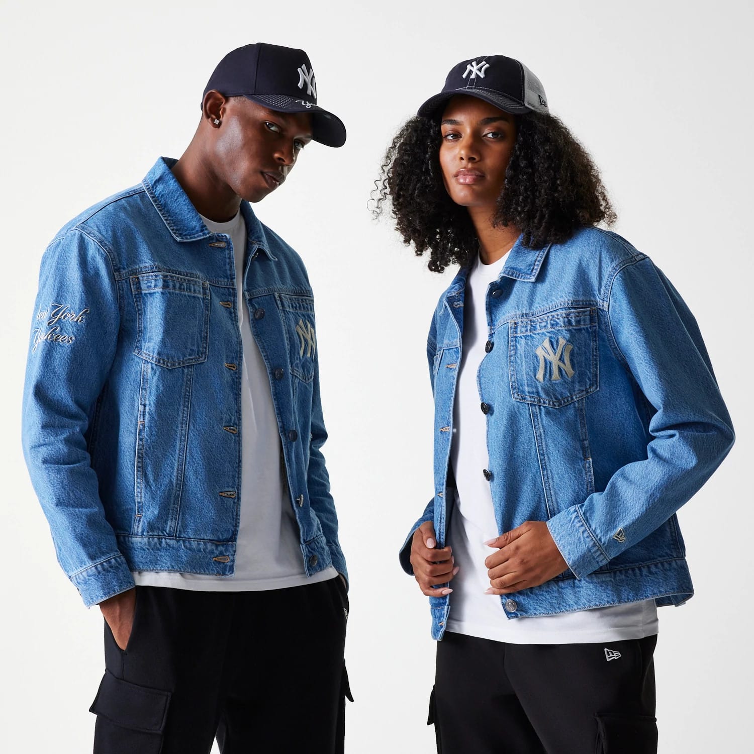 New York Yankees MLB Dark Blue Denim Jacket-kentox