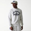 LA Dodgers MLB Heritage Pastel Grey Oversized Crew Neck Sweater-kentox