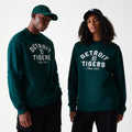 Detroit Tigers MLB Heritage Dark Green Oversized Crew Neck Sweater-kentox