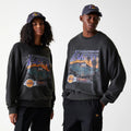 LA Lakers NBA Washed Graphic Grey Oversized Crew Neck Sweater-kentox