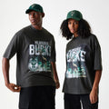 Milwaukee Bucks NBA Washed Graphic Grey T-Shirt-kentox