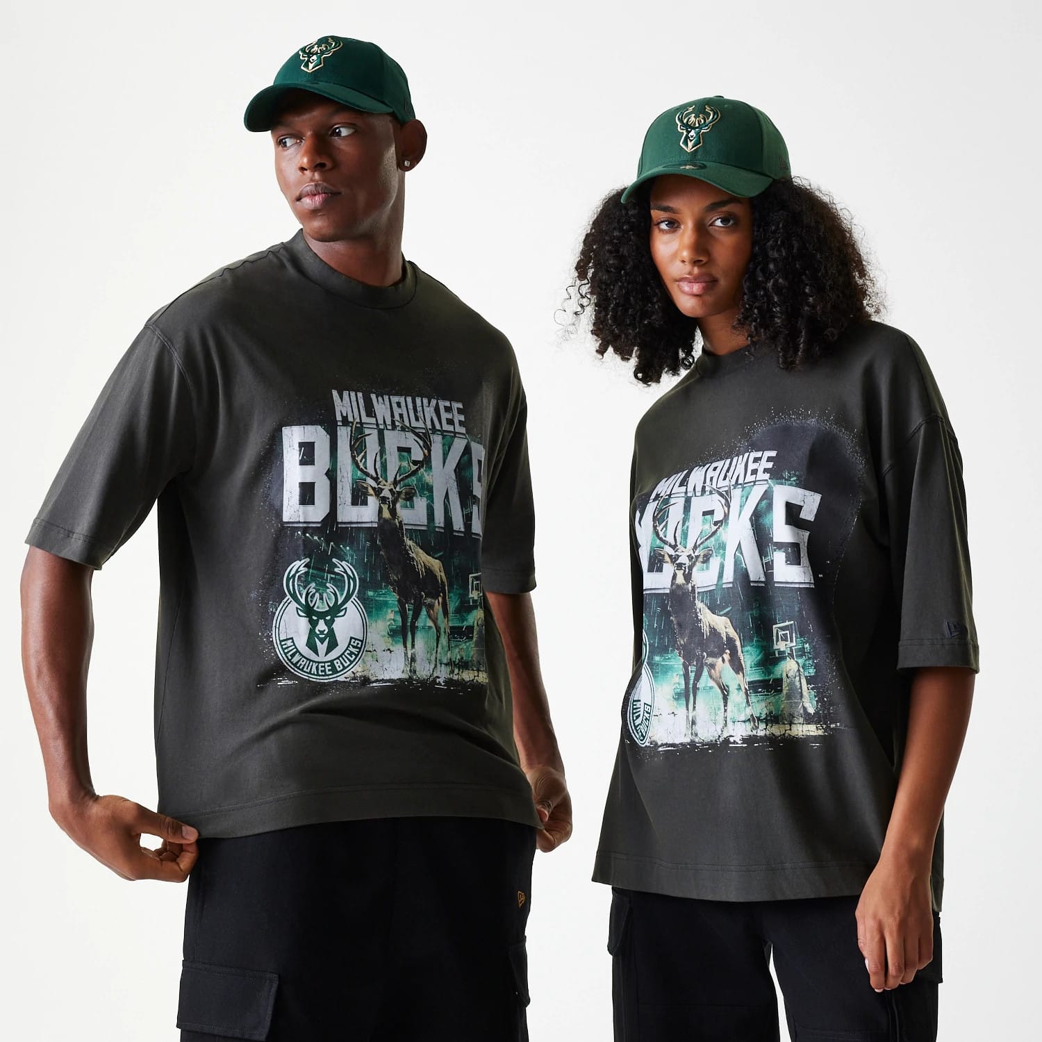 Milwaukee Bucks NBA Washed Graphic Grey T-Shirt-kentox