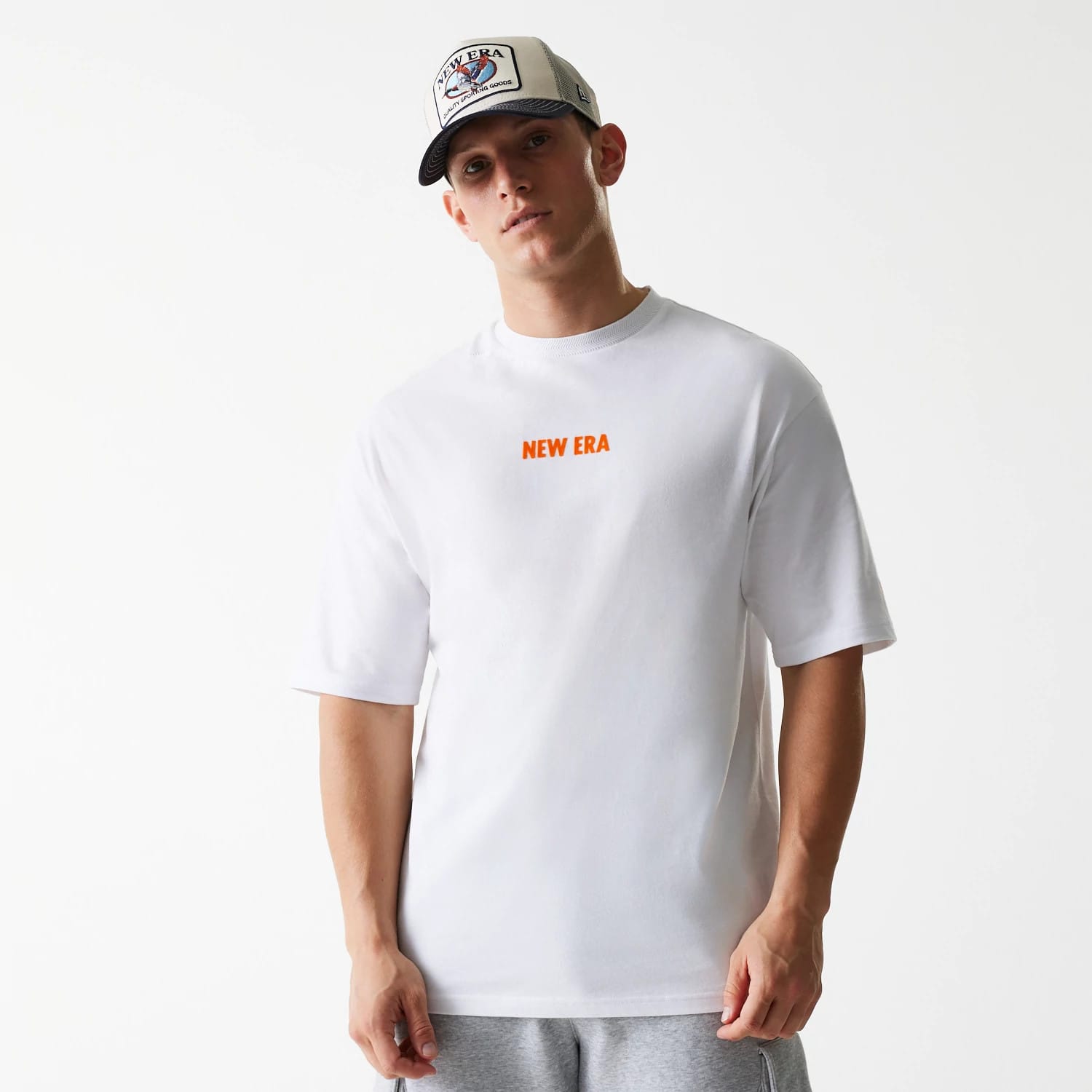 New Era Graphic White Oversized T-Shirt-kentox