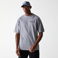 New Era Pinstripe Pastel Grey Oversized T-Shirt-kentox