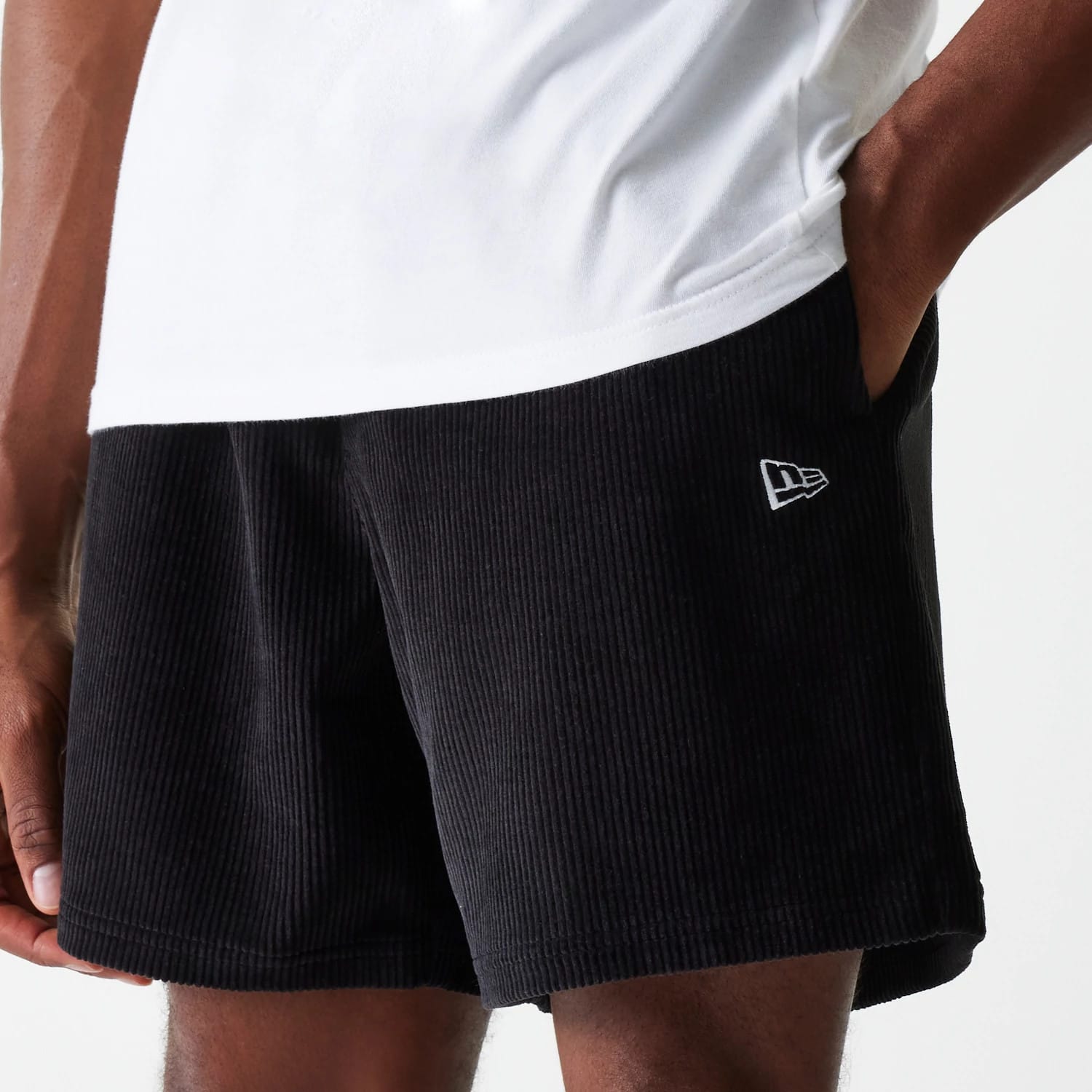 New Era Cord Black Shorts-kentox