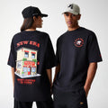 New Era Cafe Graphic Black Oversized T-Shirt-kentox