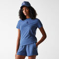 LA Dodgers Womens MLB Midi League Essential Dark Blue Shorts-kentox