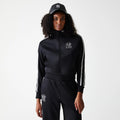 New York Yankees Womens MLB Midi Logo Black Track Jacket-kentox