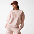 New York Yankees Womens MLB Tonal Graphic Pastel Pink Oversized Crew Neck Sweater-kentox