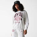 Womens New Era Crest Graphic Pastel Grey Crew Neck Sweater-kentox