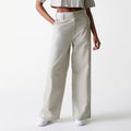 Womens New Era Light Beige Wide Leg Chino Trousers-kentox