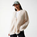 LA Dodgers Womens MLB Knit Light Beige Cardigan-kentox