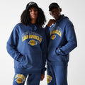LA Lakers NBA Arch Graphic Dark Blue Oversized Pullover Hoodie-kentox