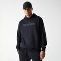 New Era Tech Black Oversized Pullover Hoodie-kentox