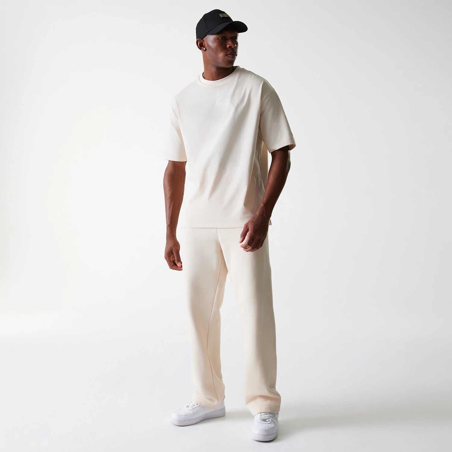 New Era Light Beige Straight Leg Joggers-kentox