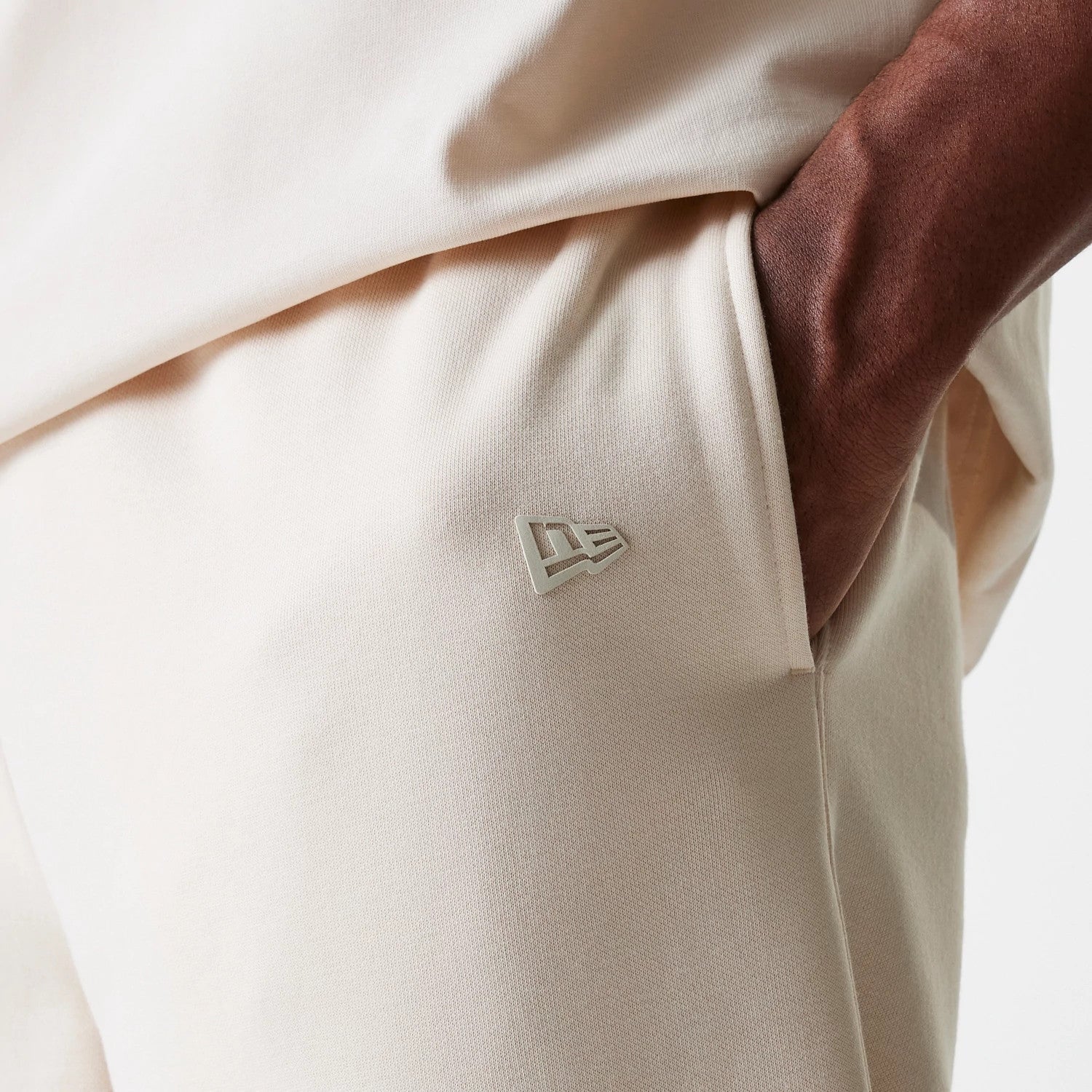 New Era Light Beige Straight Leg Joggers-kentox