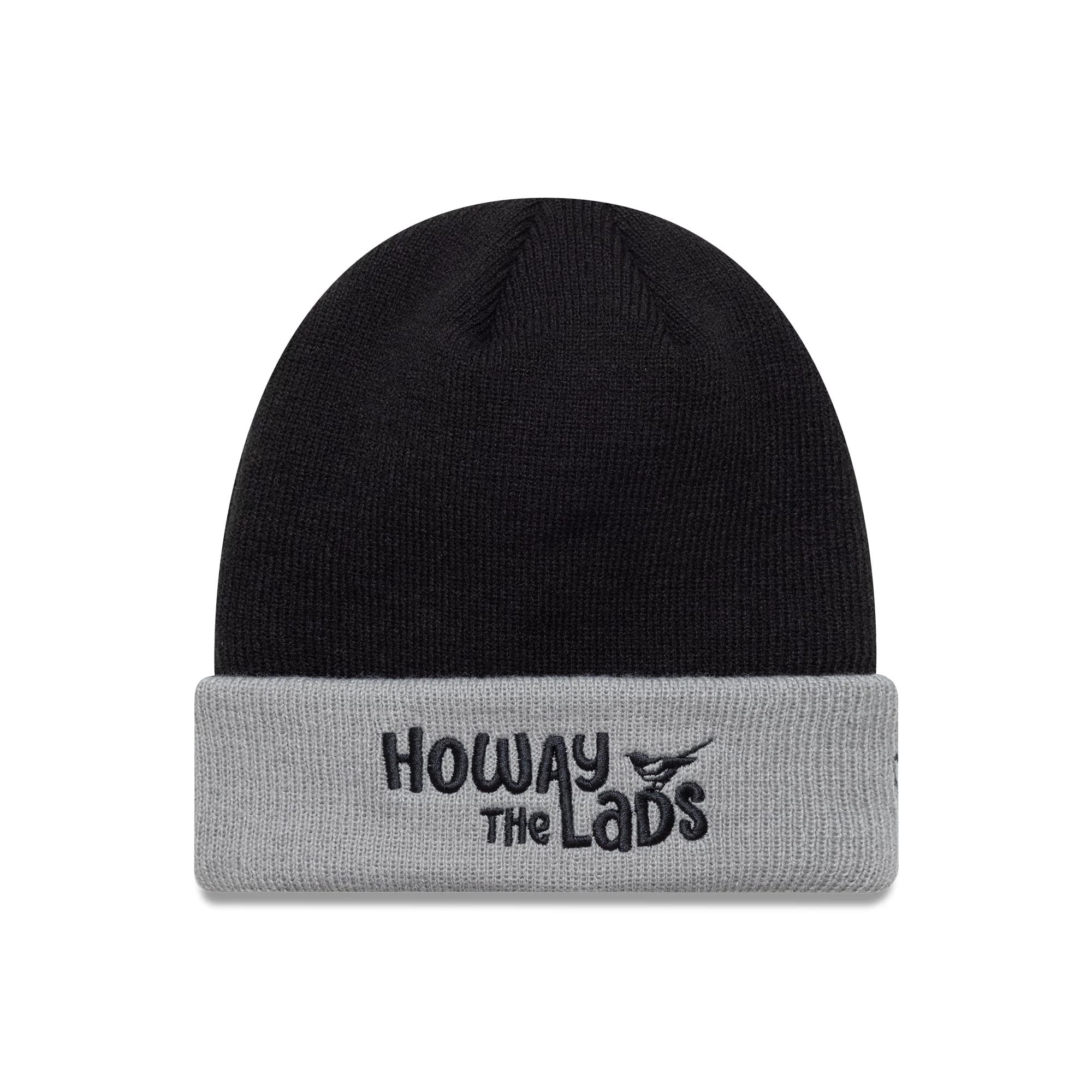 Newcastle United FC Youth Wordmark Black Cuff Knit Beanie Hat-kentox