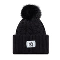 New York Yankees Youth MLB Black Cable Knit Beanie Hat-kentox