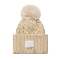 New York Yankees MLB Light Beige Cable Knit Beanie Hat-kentox