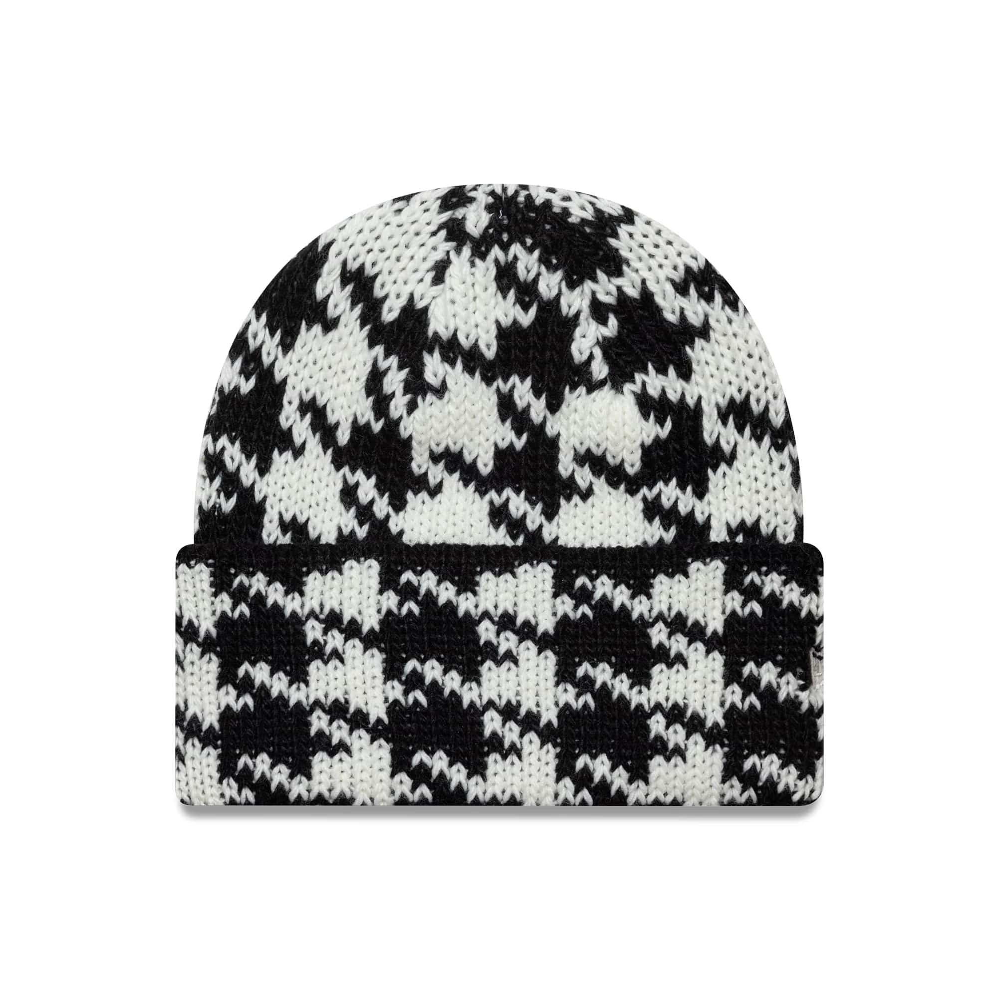 New Era Houdstooth Black Cuff Knit Beanie Hat-kentox