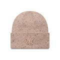 New York Yankees Womens MLB Glitter Pastel Pink Cuff Knit Beanie Hat-kentox