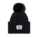 New York Yankees MLB Black Cable Knit Beanie Hat-kentox