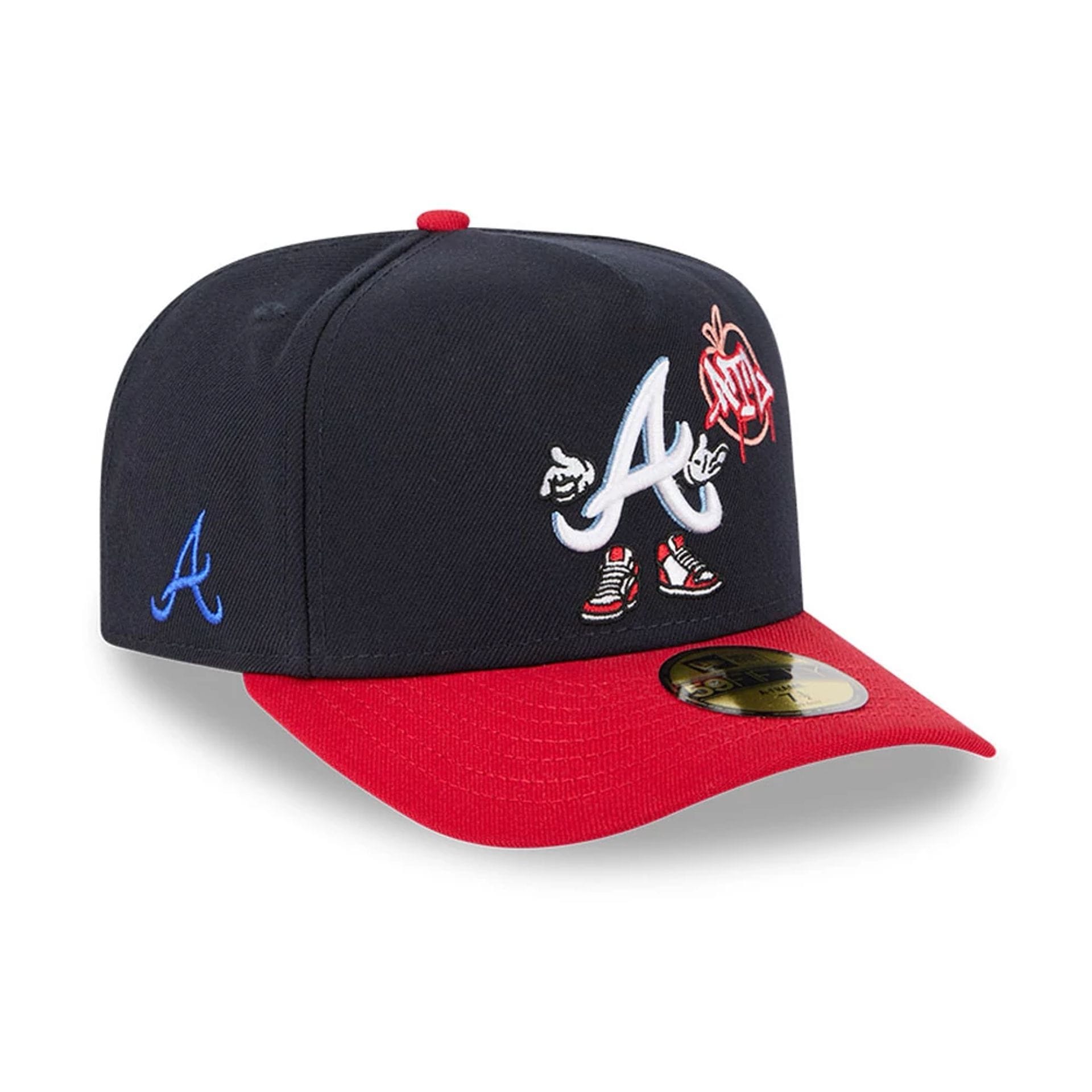 Atlanta Braves MLB Cartoon Navy 59FIFTY A-Frame Fitted Cap-kentox