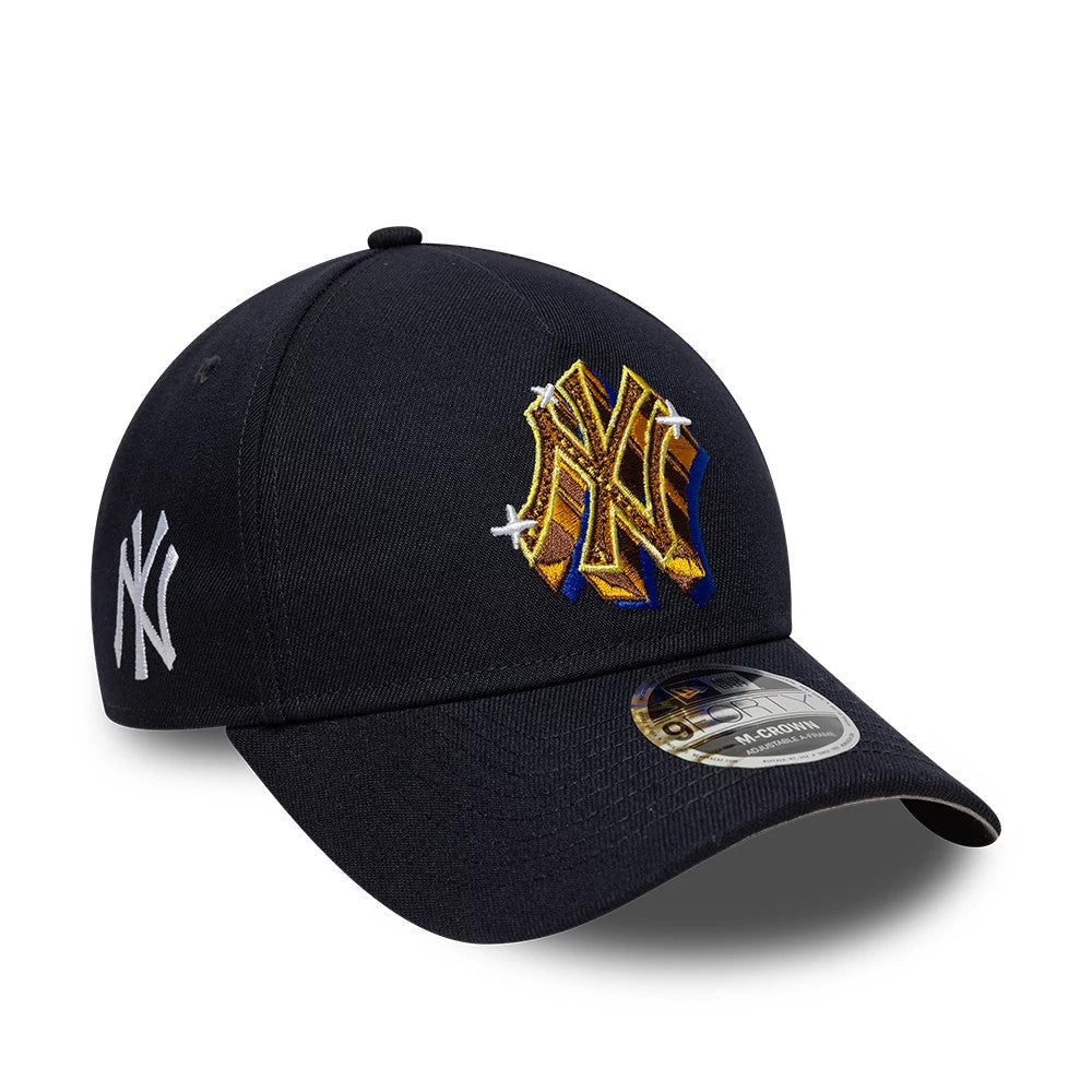New York Yankees MLB Emblem Navy 9FORTY M-Crown A-Frame Adjustable Cap-kentox