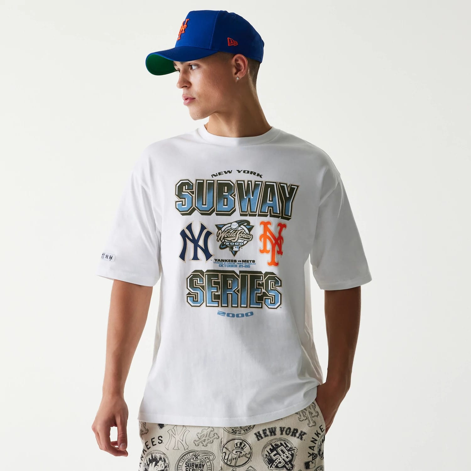 MLB Subway Series White Oversized T-Shirt-kentox