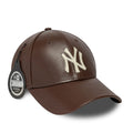 New York Yankees MLB Leather Dark Brown 9FORTY M-Crown Adjustable Cap-kentox
