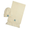 New York Yankees MLB Cream Beanie & Scarf Set-kentox