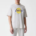 LA Lakers NBA Piping Light Beige Oversized T-Shirt-kentox