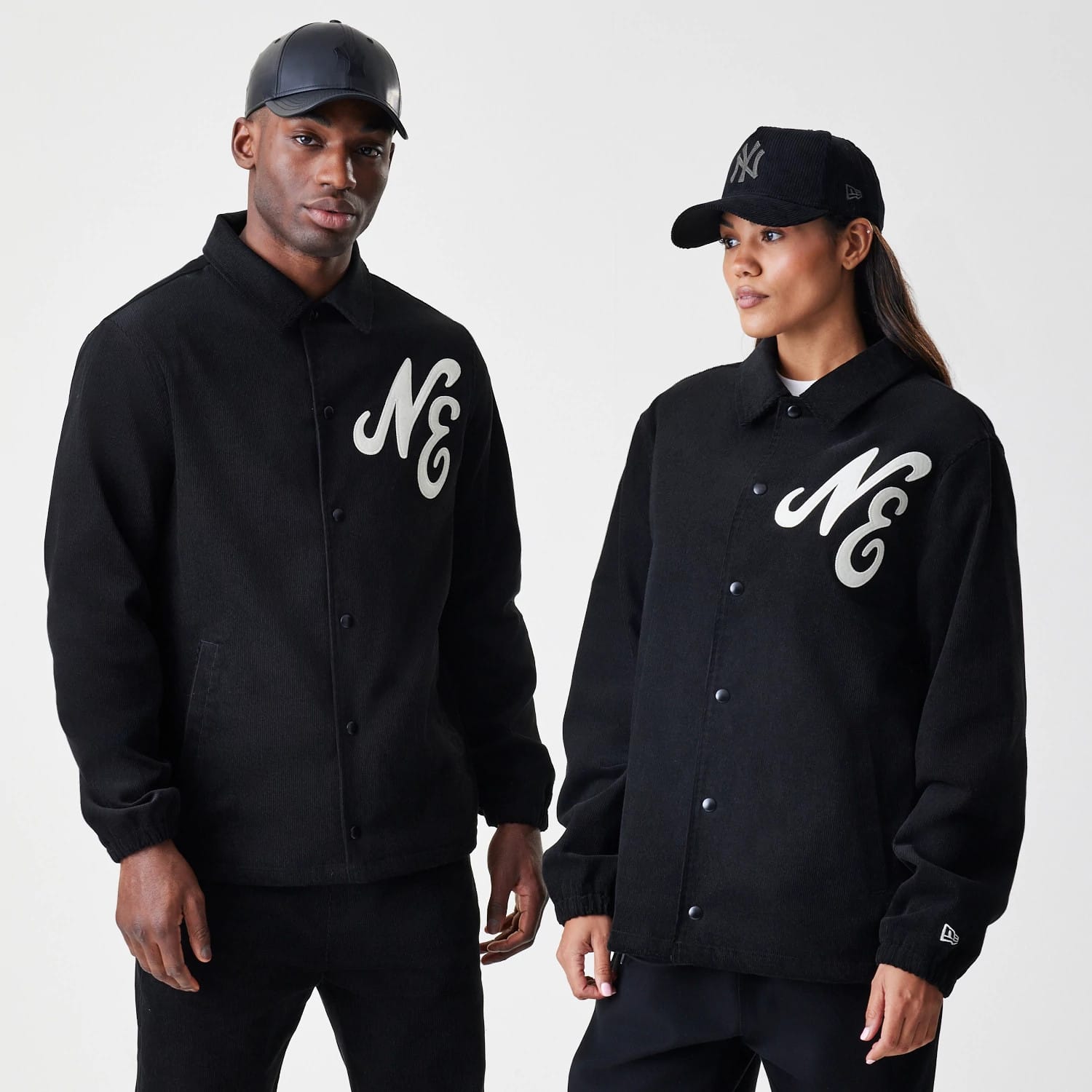 New Era Cord Black Coaches Jacket-kentox