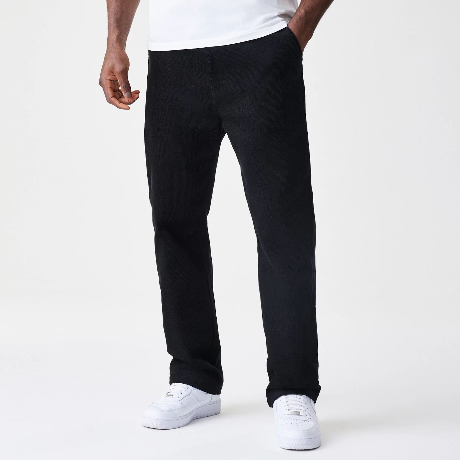 New Era Cord Black Straight Leg Chinos-kentox