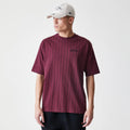New Era Pinstripe Dark Red Oversized T-Shirt-kentox