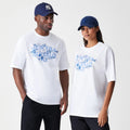 New Era Floral White Oversized T-Shirt-kentox